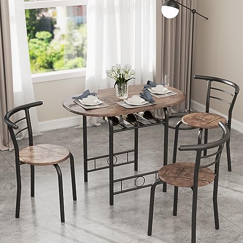 3-Piece Wooden Round Table & Chair Set I747594