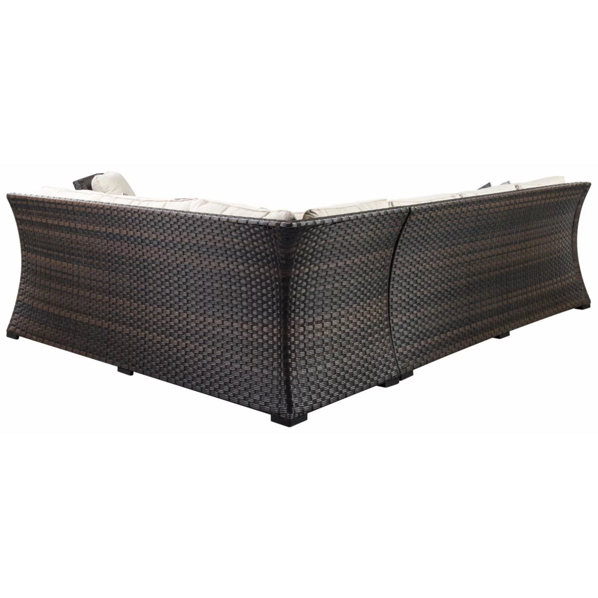 3 Piece Dark Brown Outdoor Sectional Set D9175