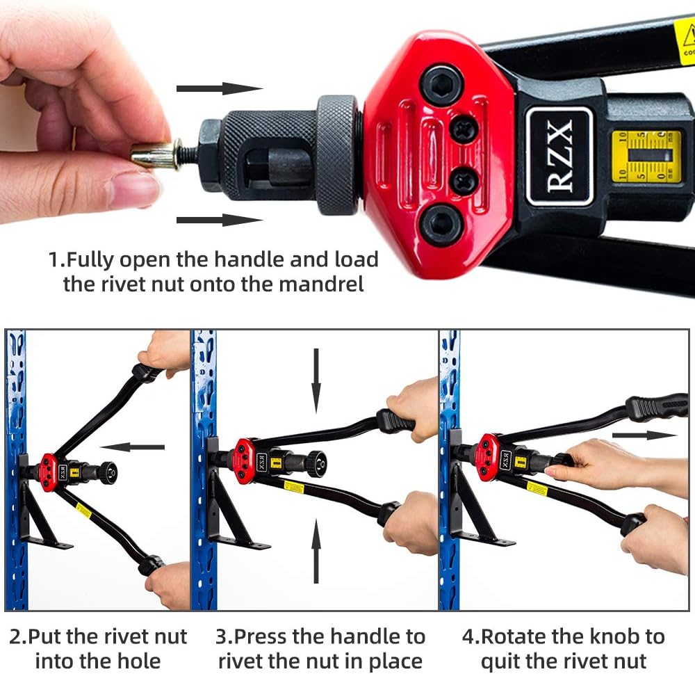16 Rivet Nut Tool Set with 115Pcs Assorted Rivet Nuts and aluminum Carrying Case I111