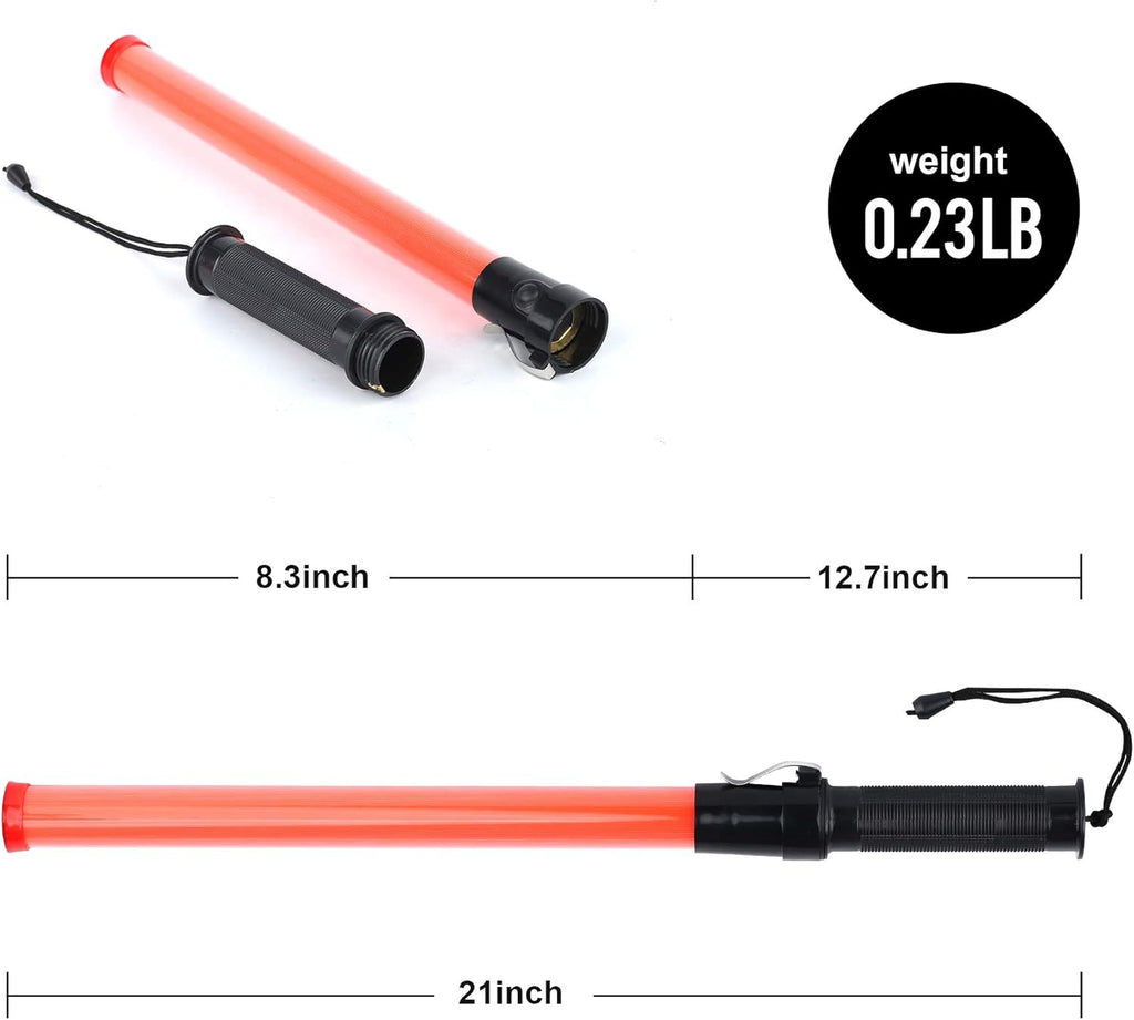 10 Pieces 21-inch Traffic Control Wand with 2 Flashing Modes D664