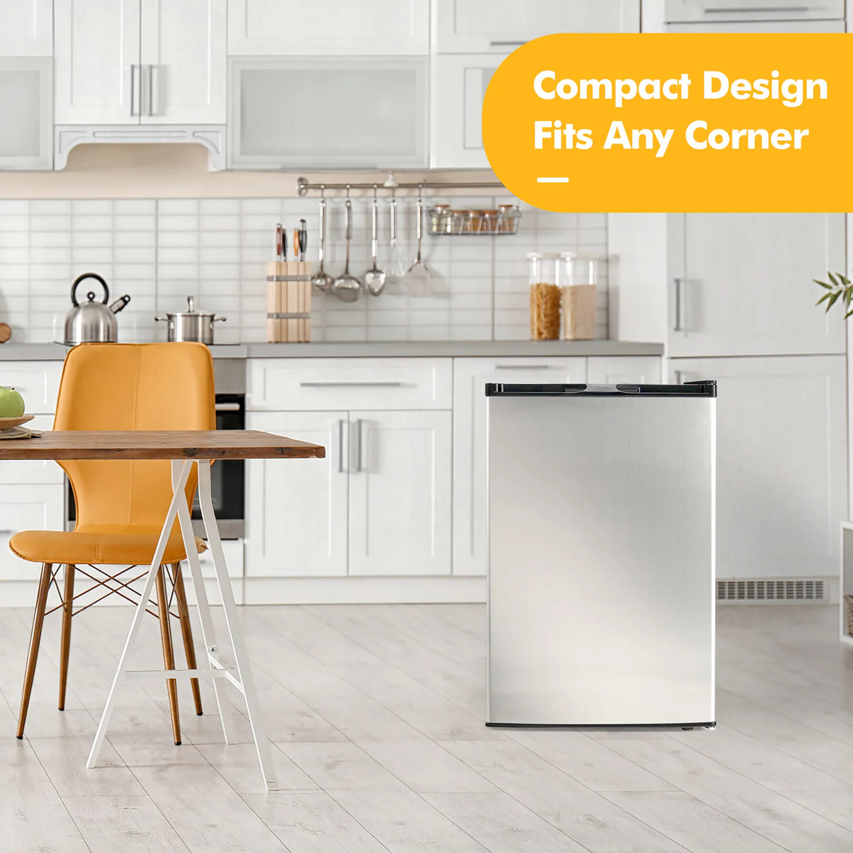 3 cu.ft. Compact Upright Freezer with Stainless Steel Door Q695