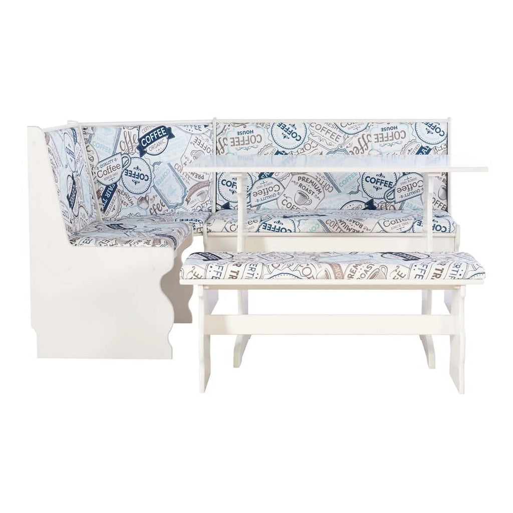 White Wood Corner Dining Set Z1882