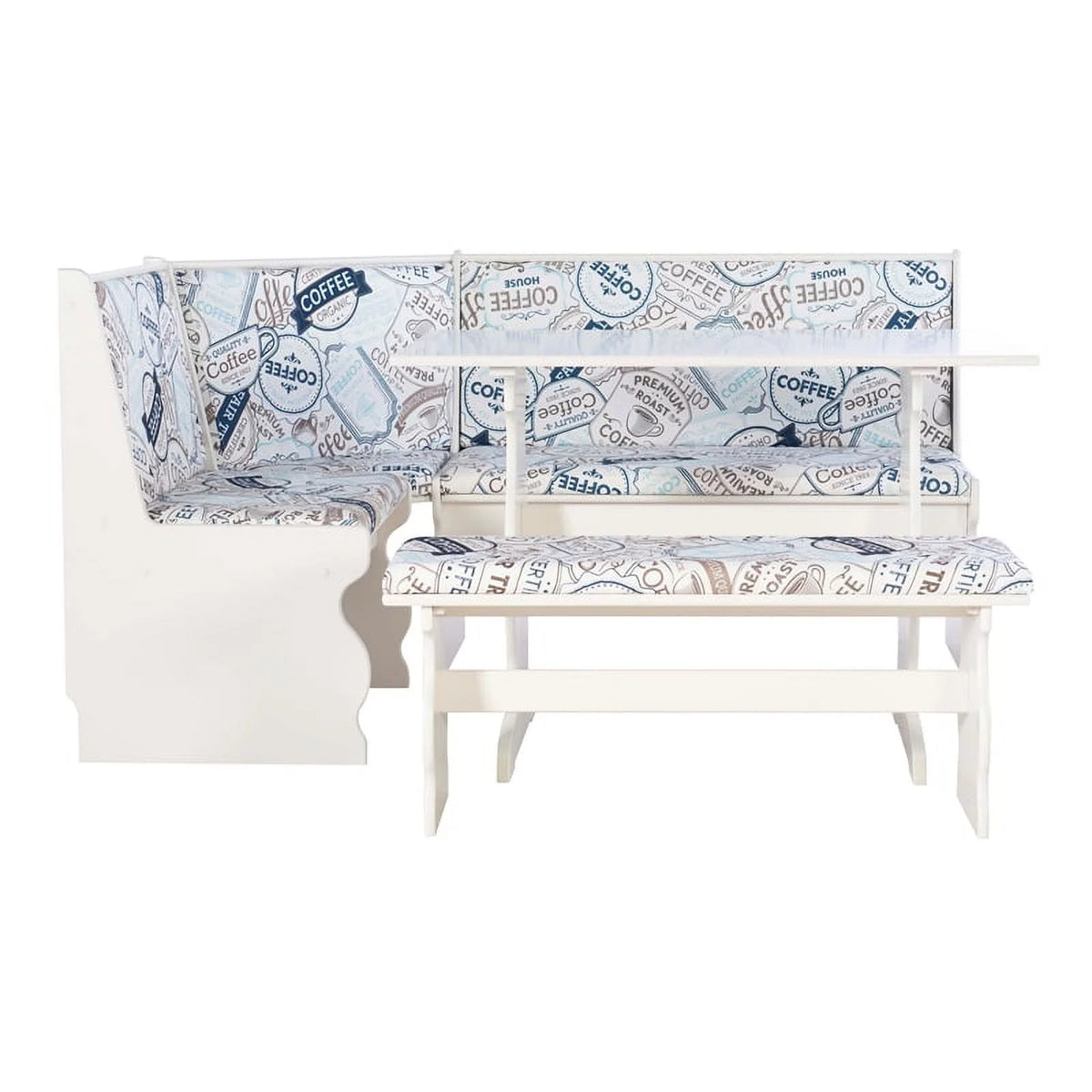 White Wood Corner Dining Set Z1882