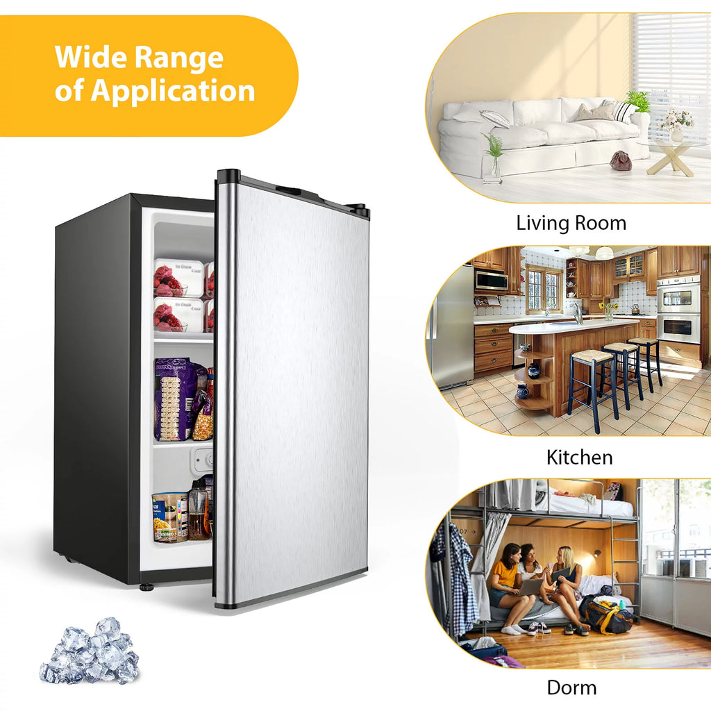 3 cu.ft. Compact Upright Freezer with Stainless Steel Door Q695