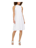 White Sleeveless A-Line Party Dress Petites 6P D342507