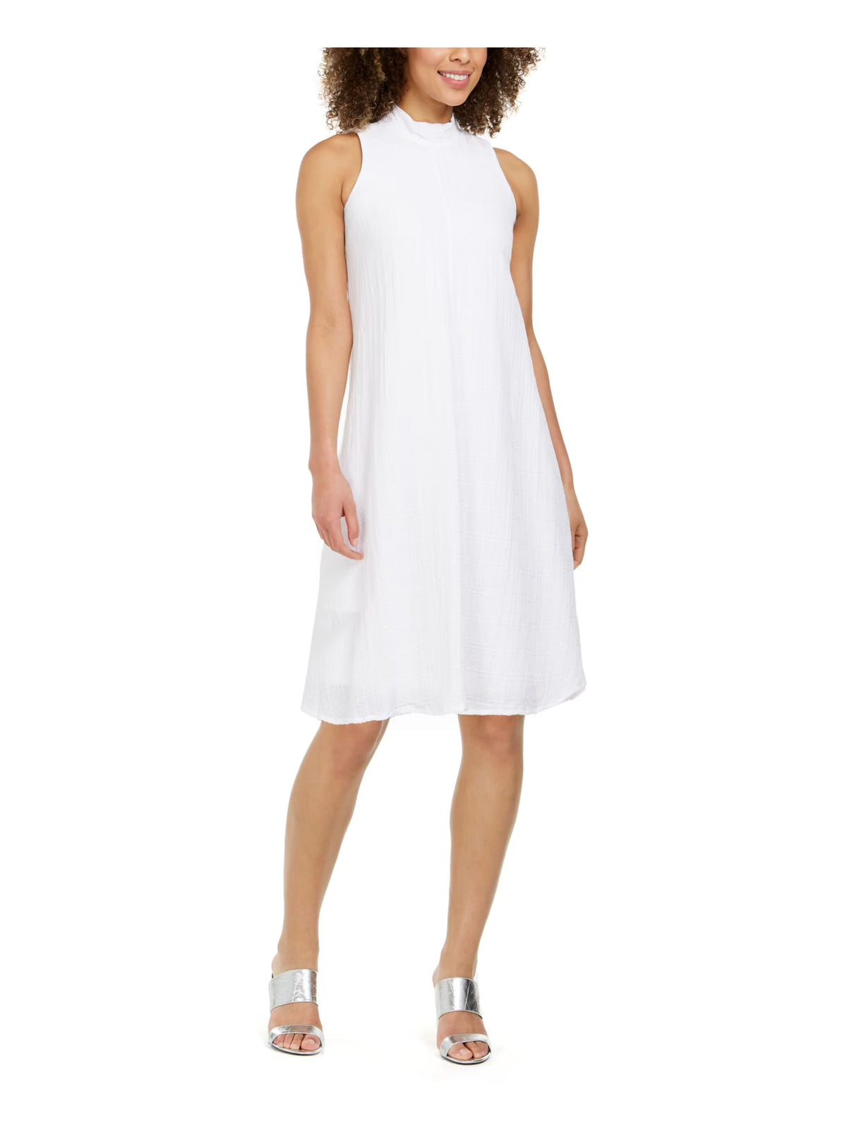 White Sleeveless A-Line Party Dress Petites 6P D342507