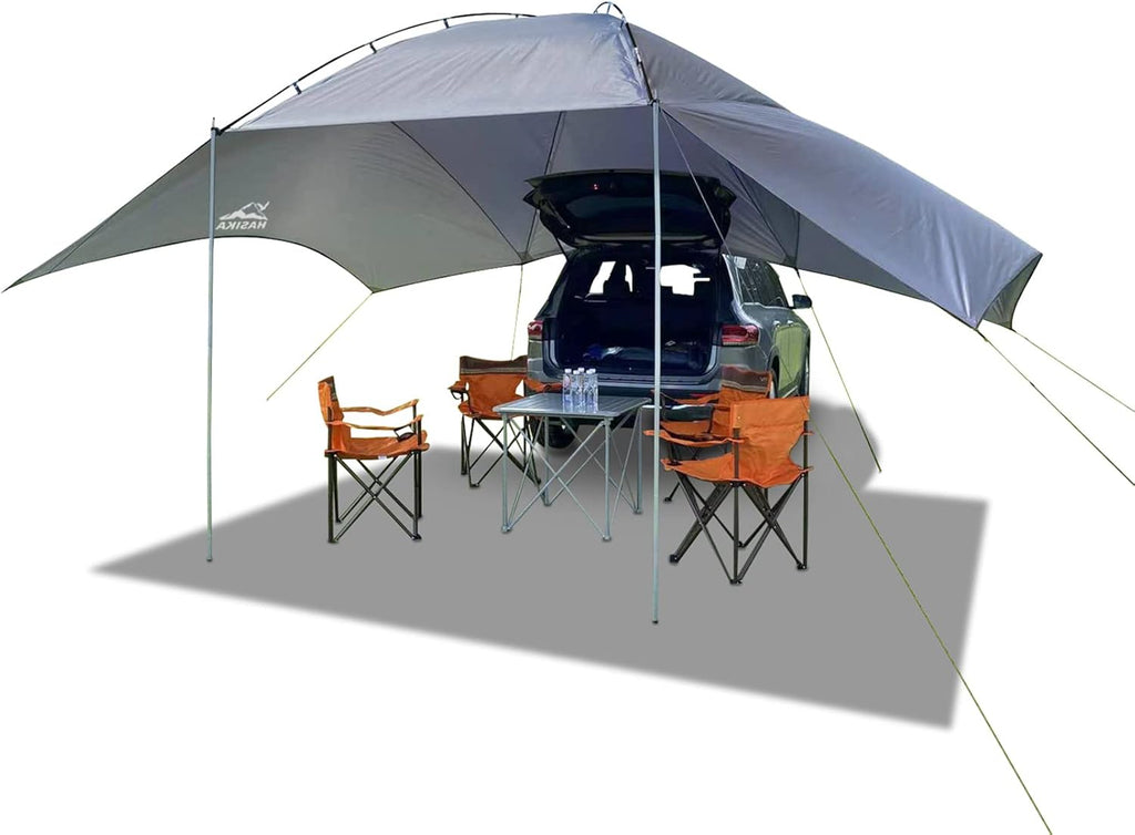 Teardrop Awning for SUV RVing Car Camping Trailer Overlanding Light Weight Truck Canopy Durable Tear Resistant Tarp E4216