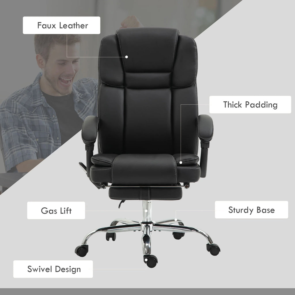 Black PU Leather Massage Office Chair with Heat J9842