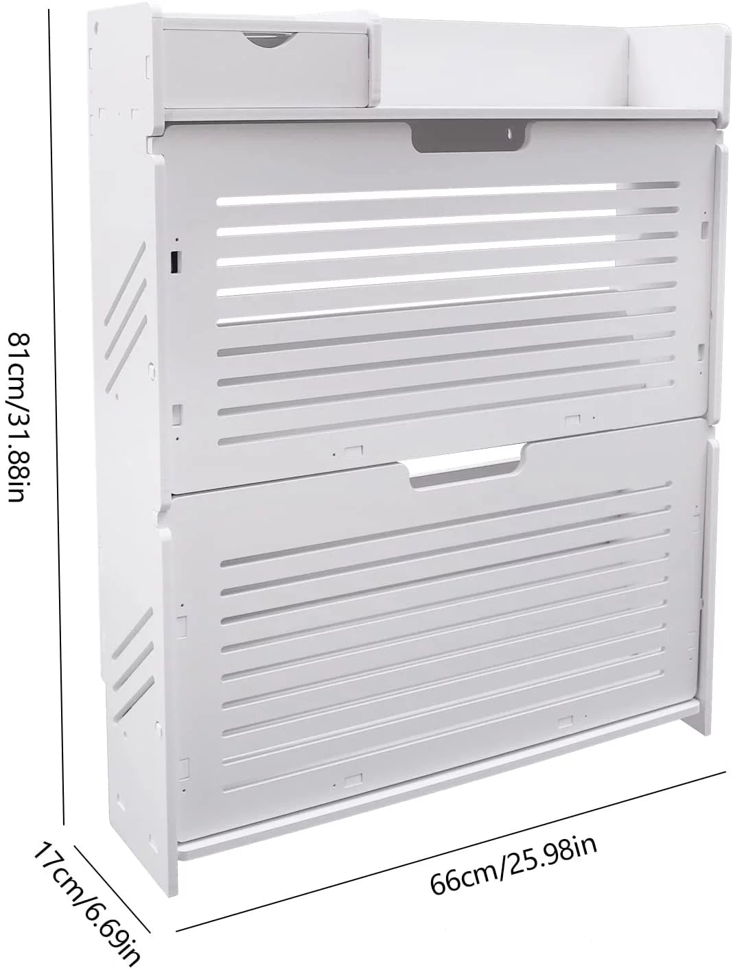 White 2 Tier Shoe Cabinet P357218