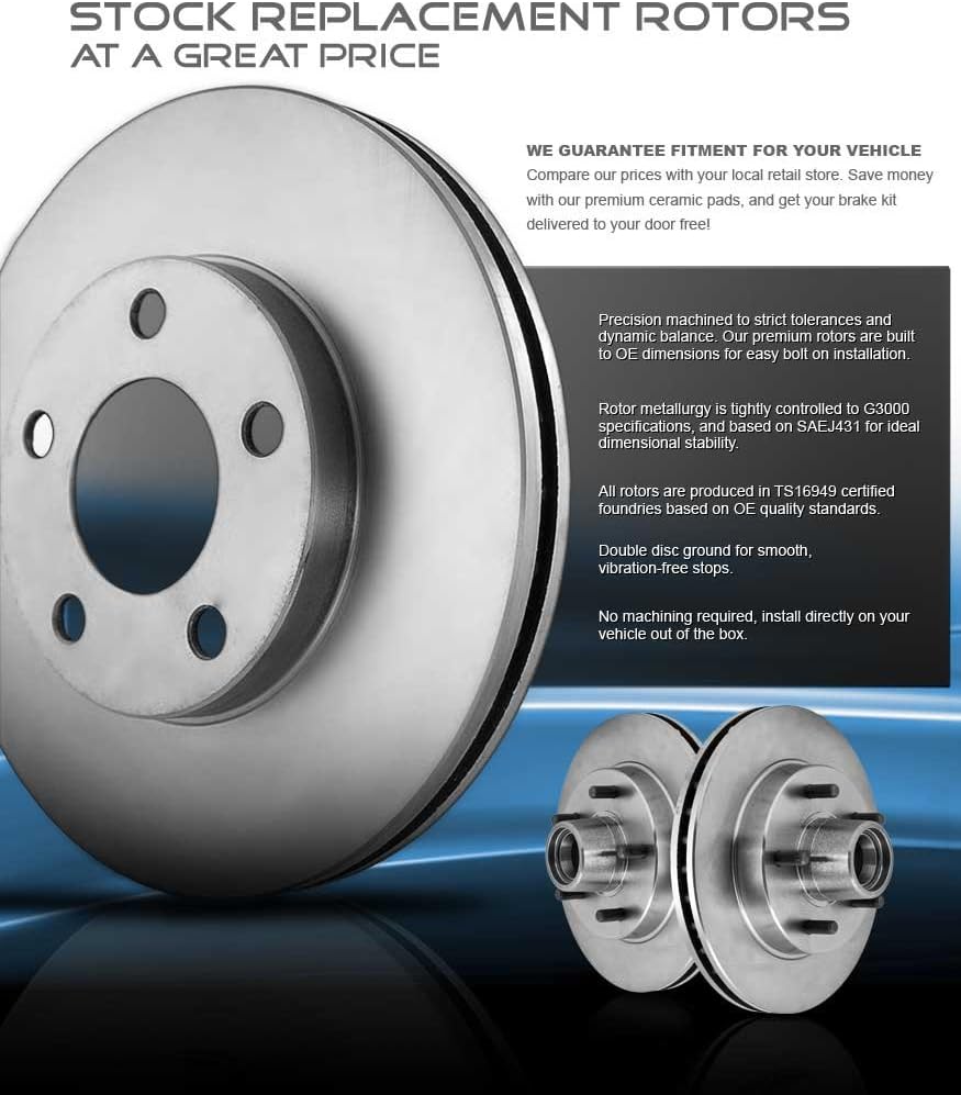 Premium OE Brake Disc Rotors + Brake Pads + Clips O886568
