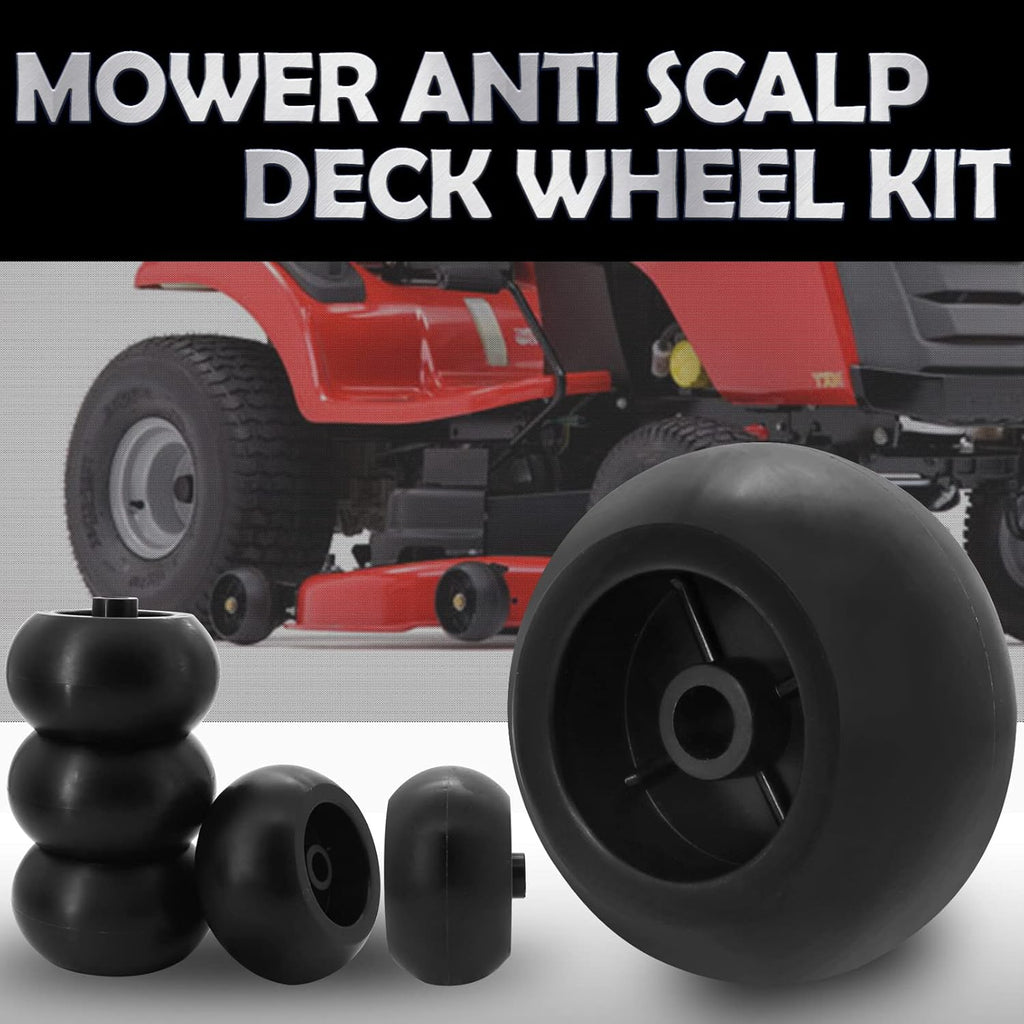 Mower Anti Scalp Deck Wheel Kit 5/8" Bore 5-2.75 Wheel Size Pack of 2 Q659730