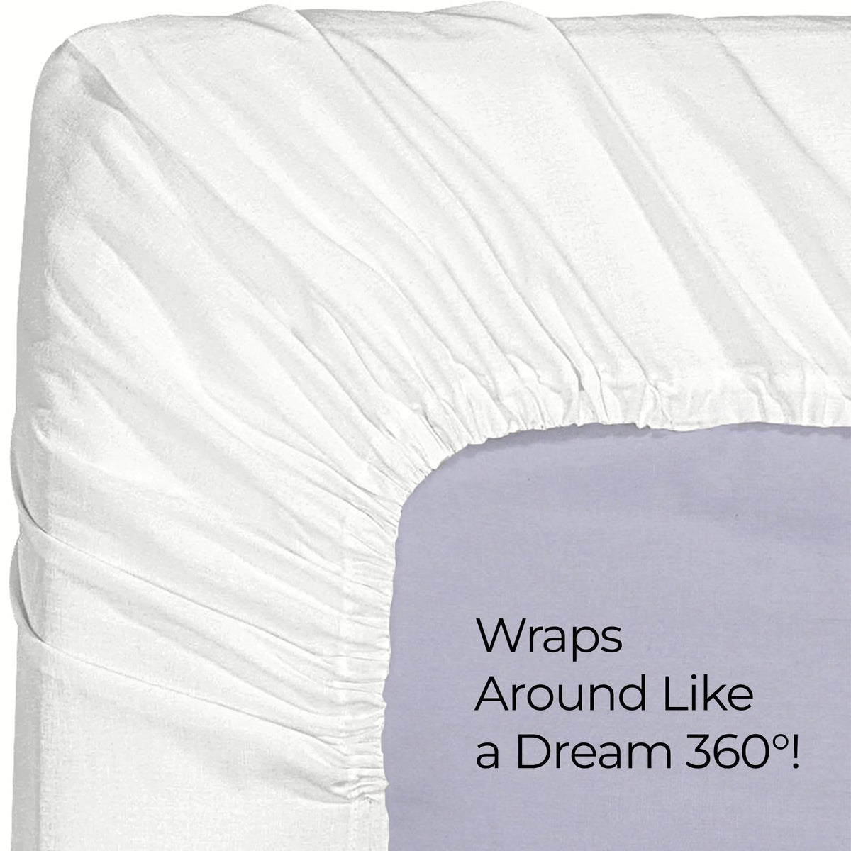 Queen Fitted Sheet, Deep Pocket 15 Inches, White Microfiber H454
