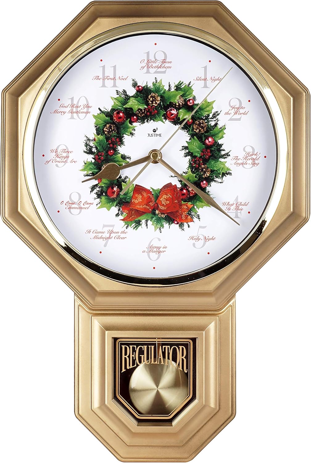 Red Mahogany Plastic Wall Clock S1916