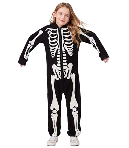 Skeleton Costume Glow in Dark Skull Onesie V916042