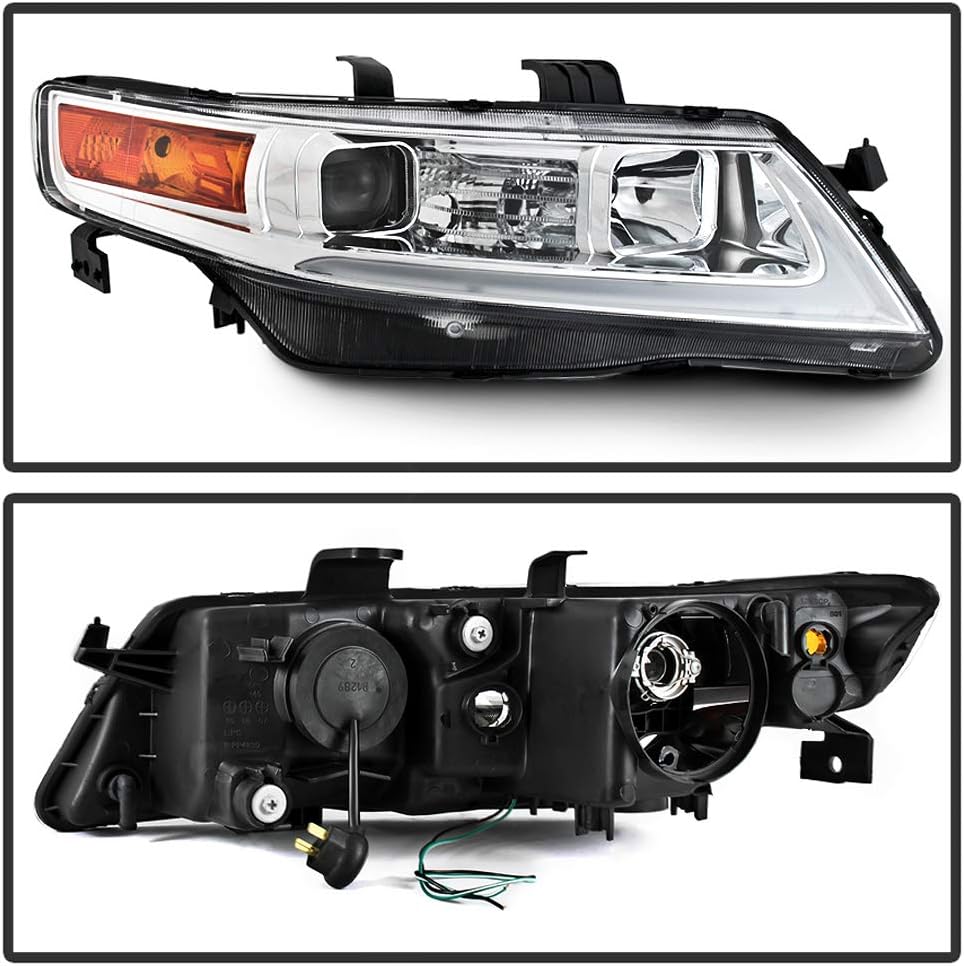 LED Tube Projector Headlights Chrome Housing N3310