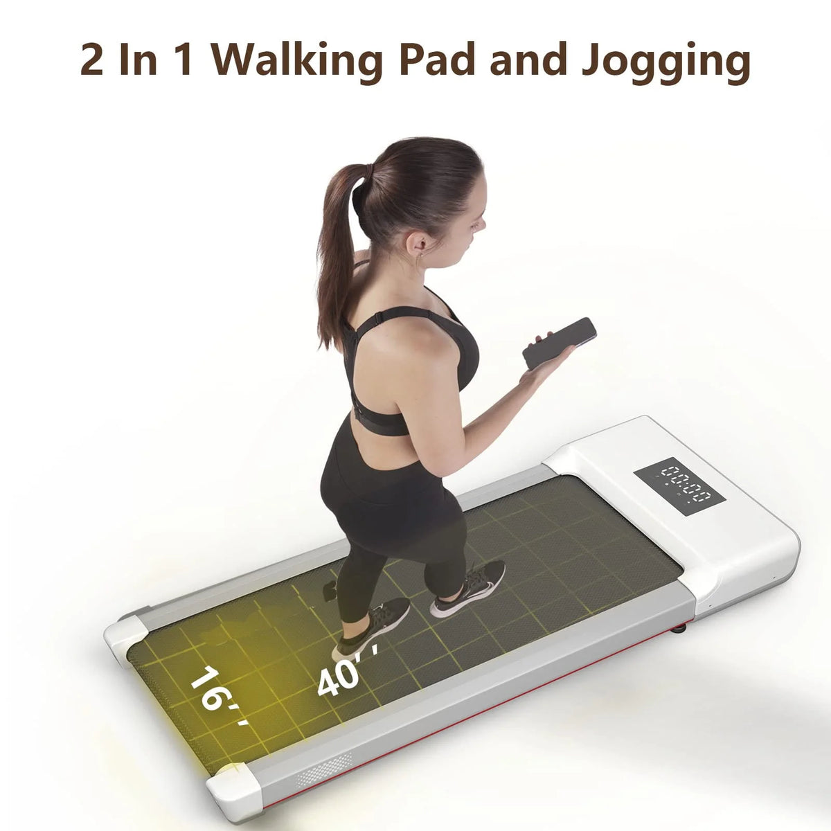 300lb 2.5HP Under Desk Treadmill with LED Display Y946396