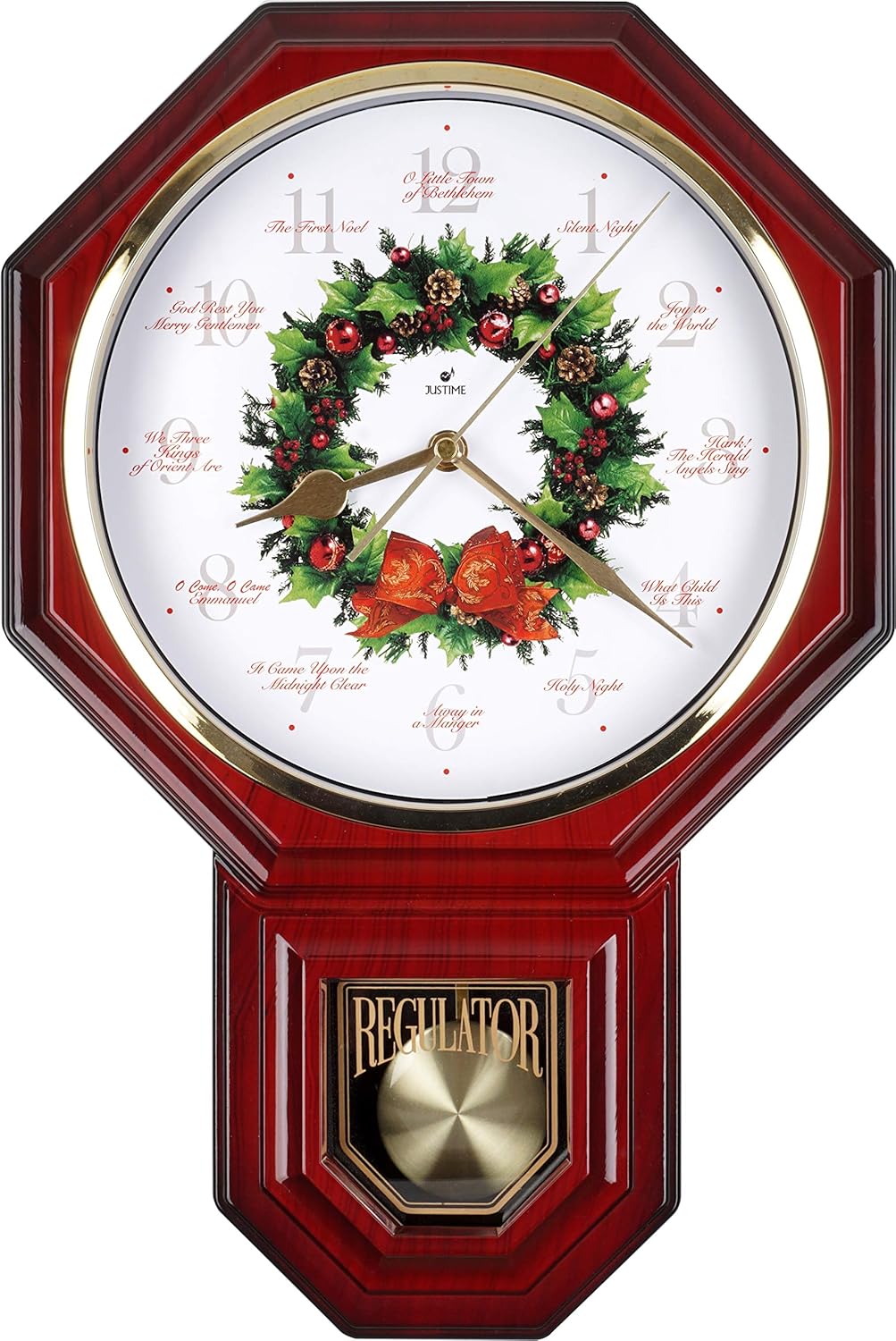 Red Mahogany Plastic Wall Clock S1916