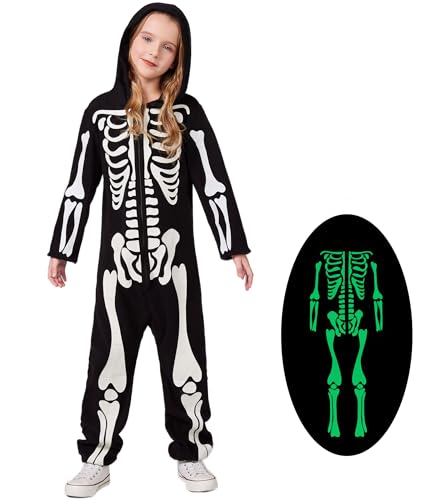 Skeleton Costume Glow in Dark Skull Onesie V916042