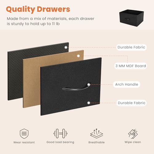 Brown 5 Drawer Fabric Dresser Z34989