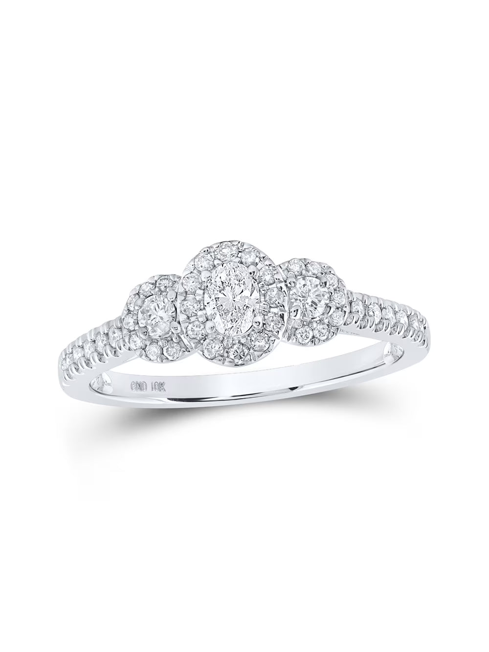 Oval Diamond 3-stone Engagement Ring 1/2 Cttw I240