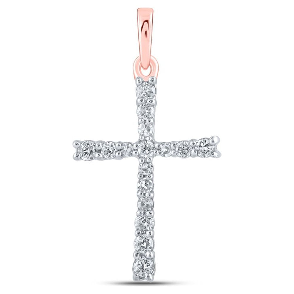 10kt Rose Gold Diamond Cross Pendant D89824