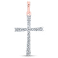 10kt Rose Gold Diamond Cross Pendant D89824