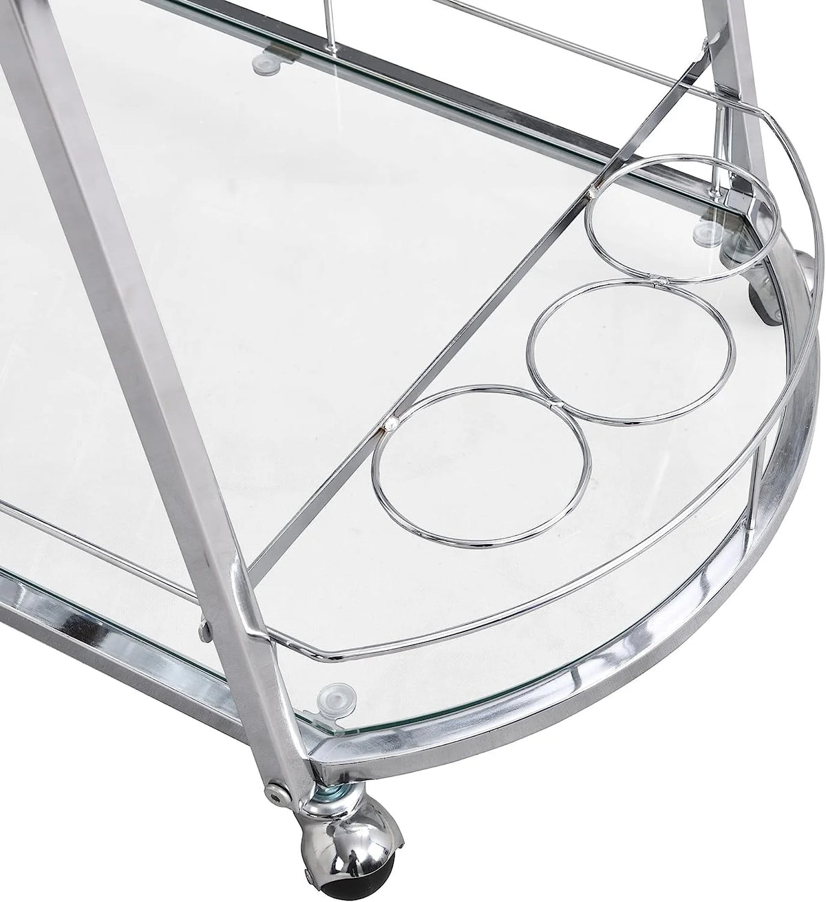 3-Tier Metal Mobile Bar Cart with Wheels & Wine Rack A86824