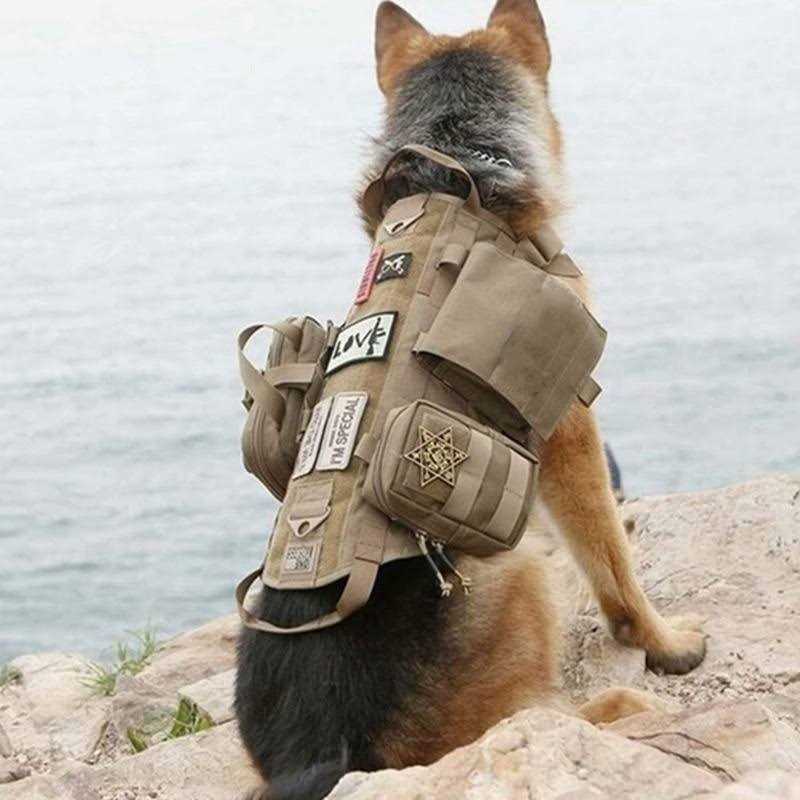 Tactical Dog Harness with Pouches J195783