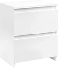 White 2-Drawer End Table, 18 x 14 x 22 inches L8595