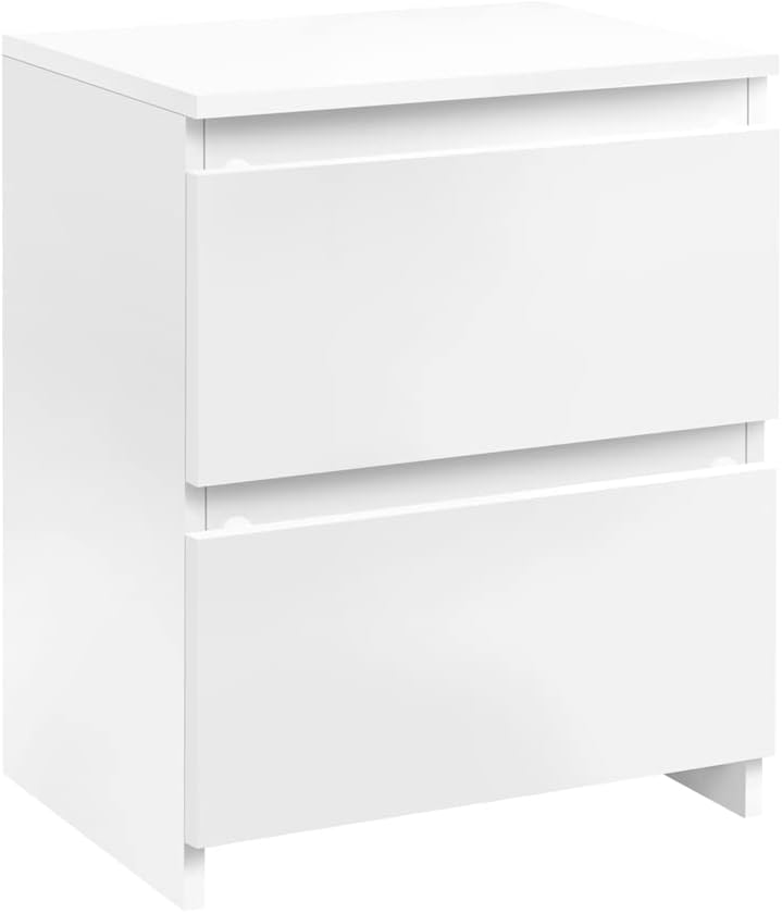 White 2-Drawer End Table, 18 x 14 x 22 inches L8595