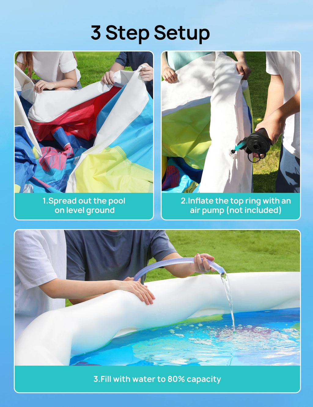 18ft *48in Above Ground Swimming Pool with Filter Pump, Ladder, Ground Cloth and Cover C5777