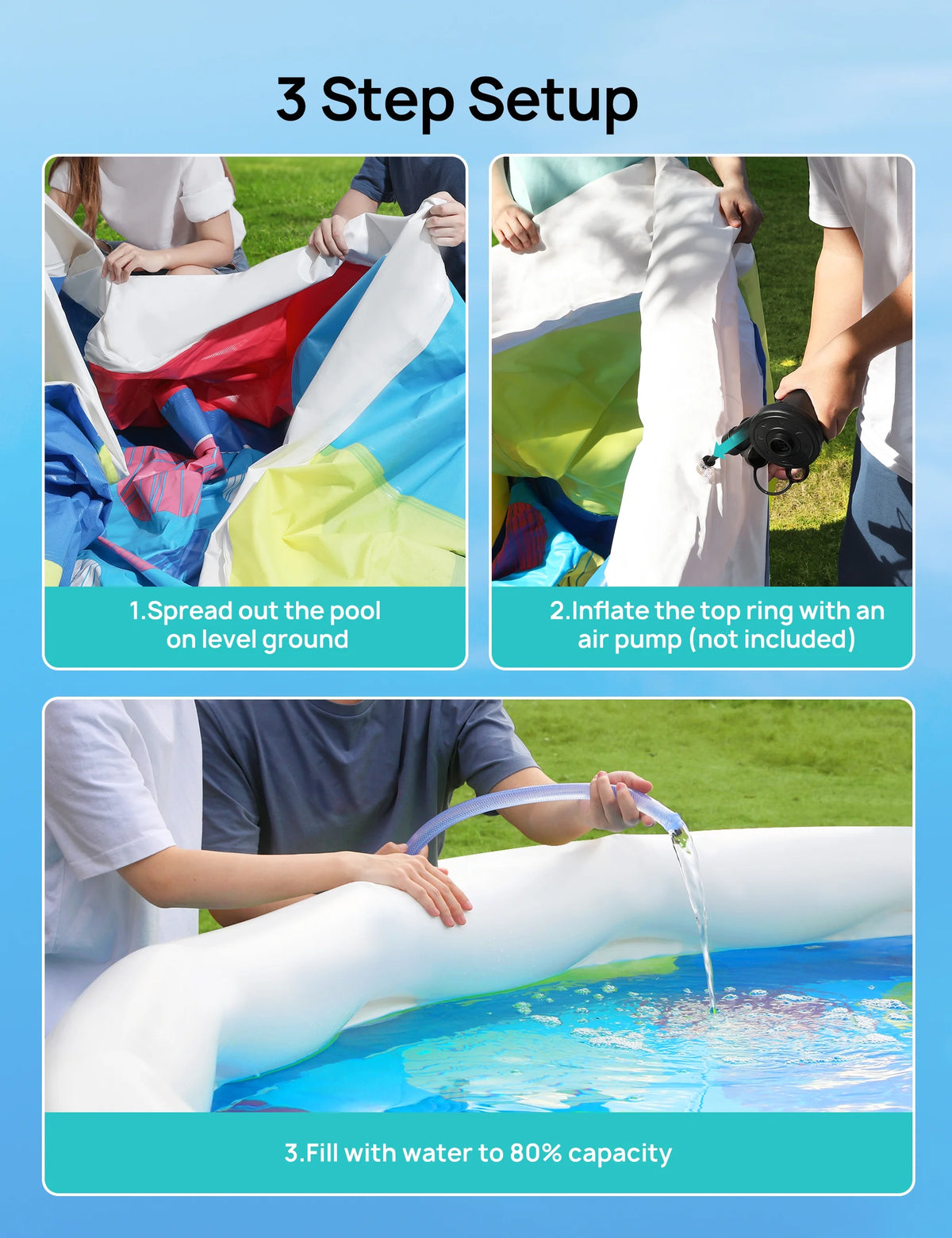 18ft *48in Above Ground Swimming Pool with Filter Pump, Ladder, Ground Cloth and Cover C5777