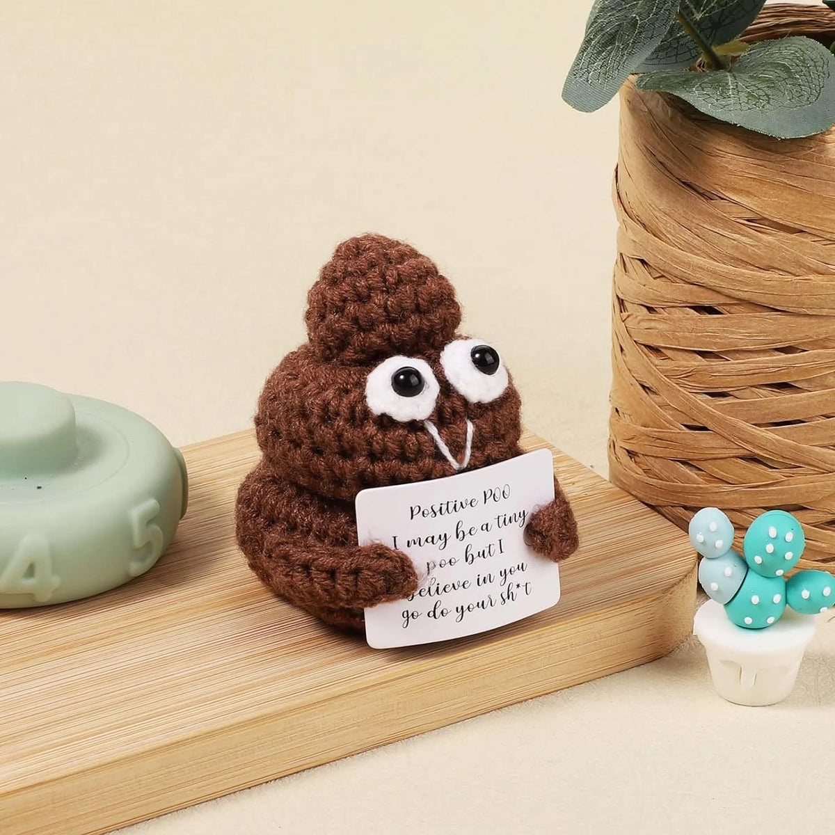 3 Inch Crochet Doll with Positive Cards I557668