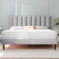 Queen Upholstered Platform Bed Frame Light Gray F126246