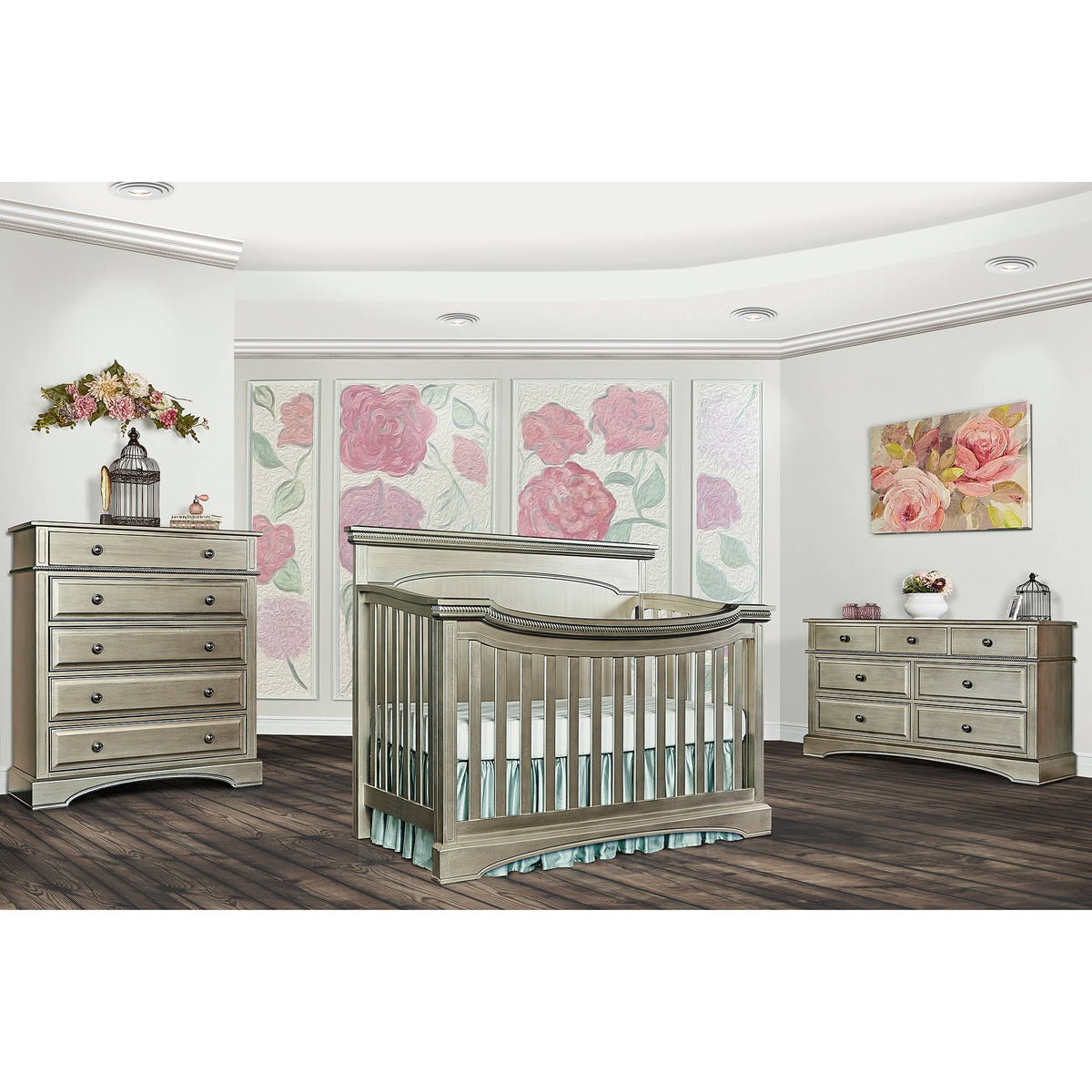 Antique Bronze Flat Top Convertible Crib W6006