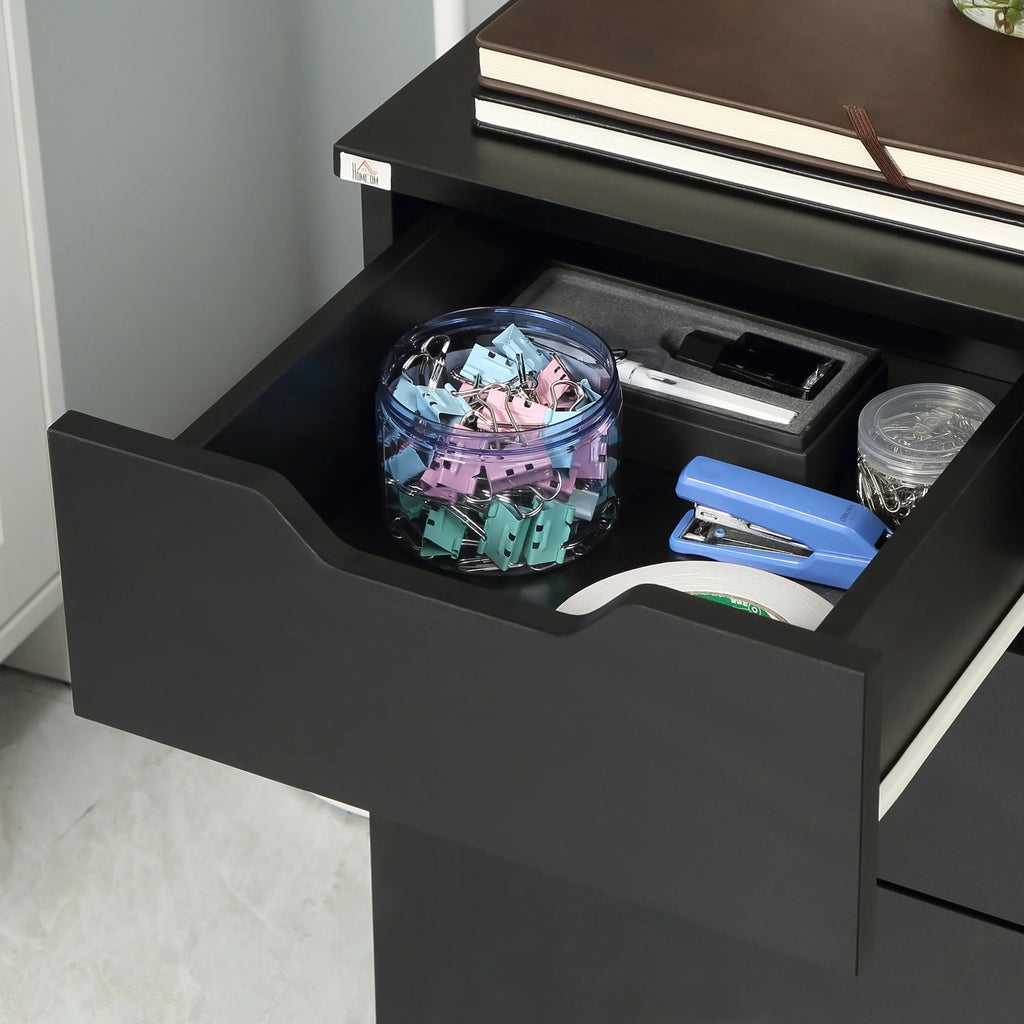 3 Drawer Black Mobile File Cabinet L441266
