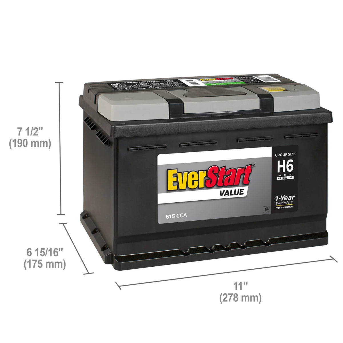 Lead Acid Automotive Battery 12 Volt 615 CCA J95665