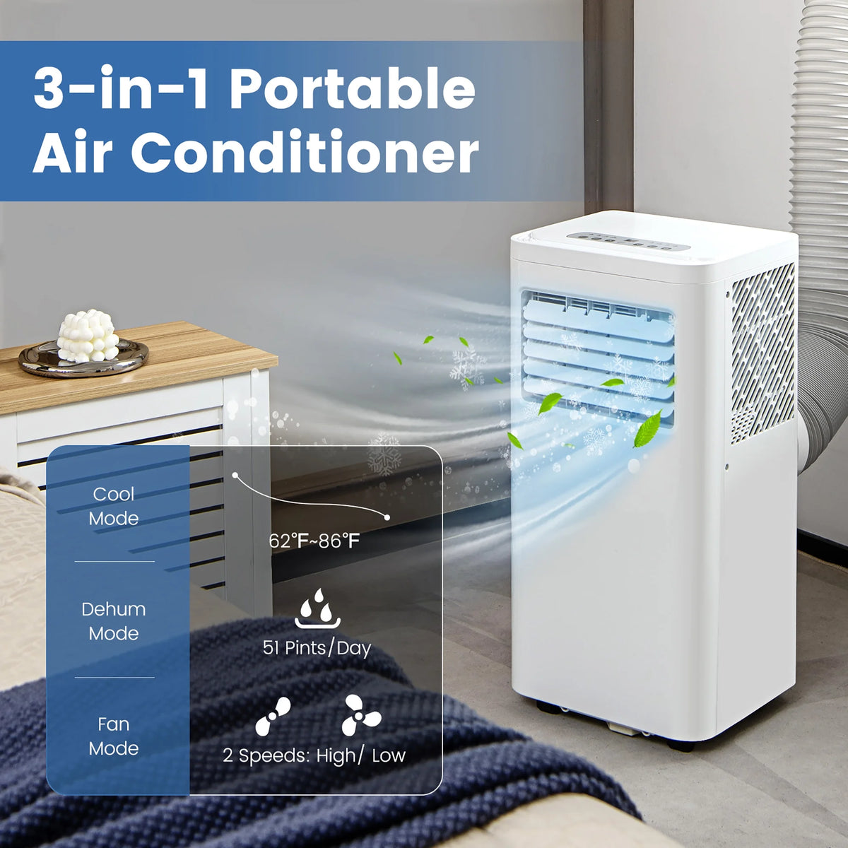 6000 BTU Portable Air Conditioner 3-in-1 O454398