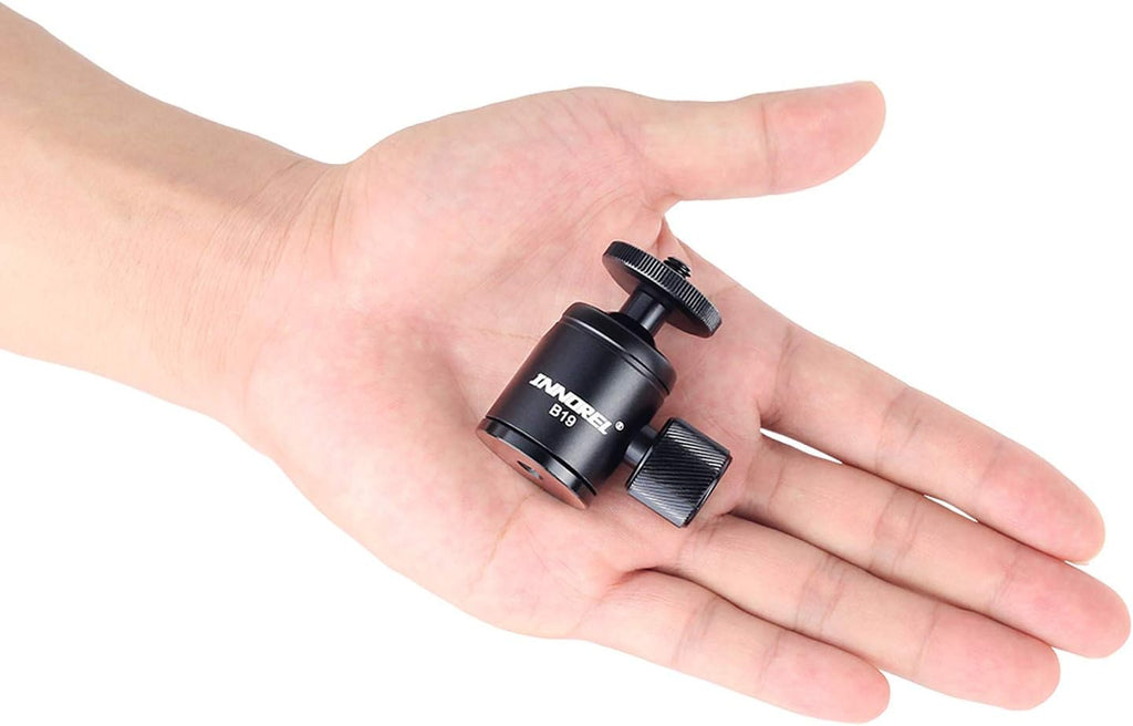 Mini Tripod Ball Head Metal Ballhead 360° Pan 90° Tilt with 3/8 to 1/4 Adapter CNC Ballheads, Max Load 6.61 lb C34383