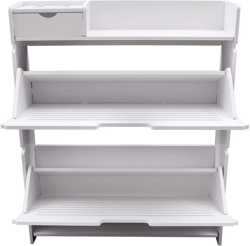 White 2 Tier Shoe Cabinet P357218