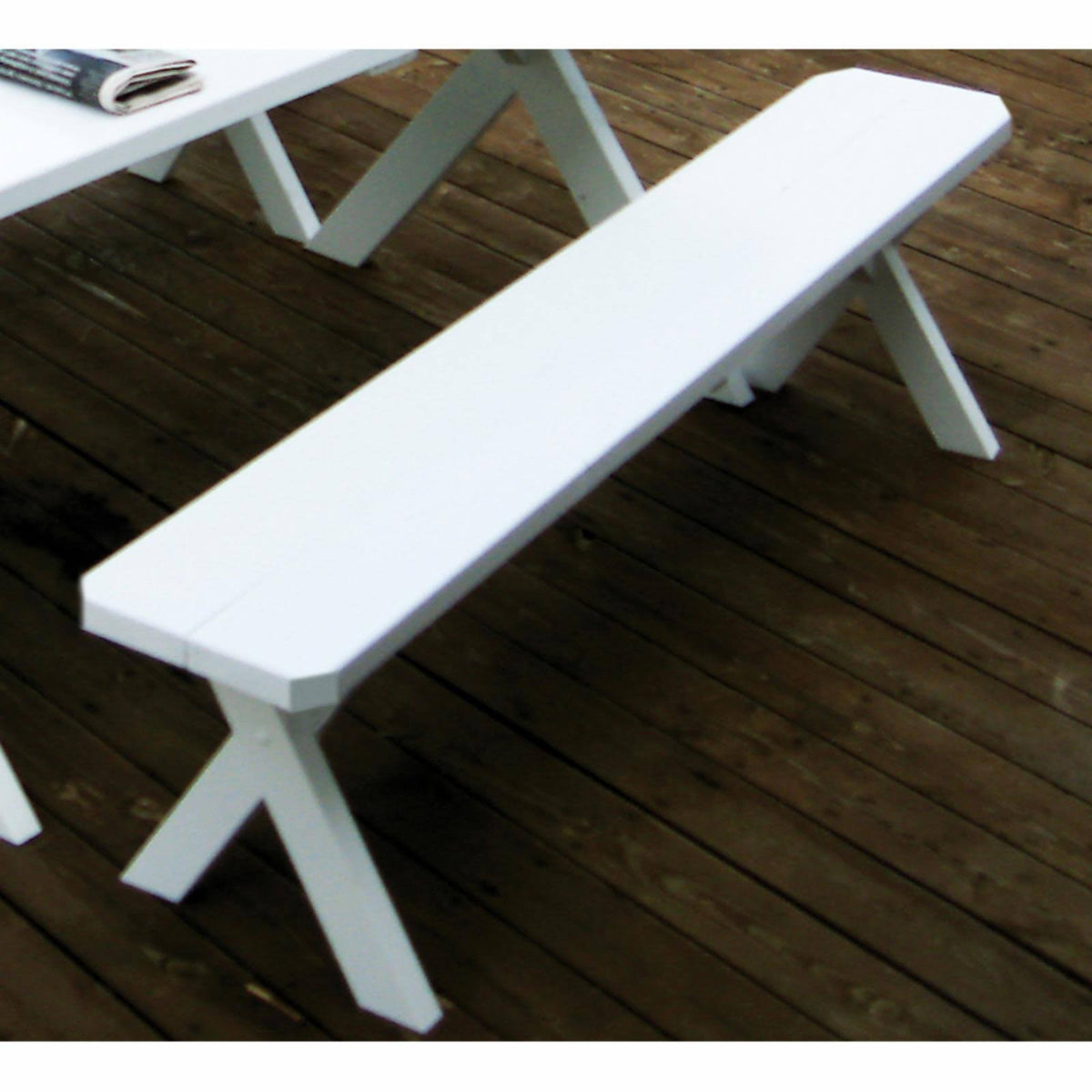 Yellow Pine Crossleg Backless Bench U83959