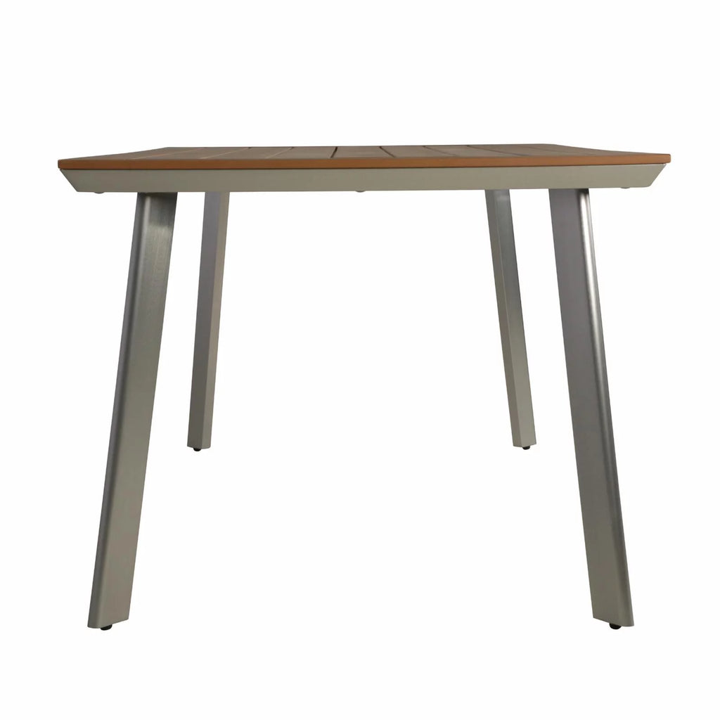 Aluminum and Faux Wood Dining Table Q804003