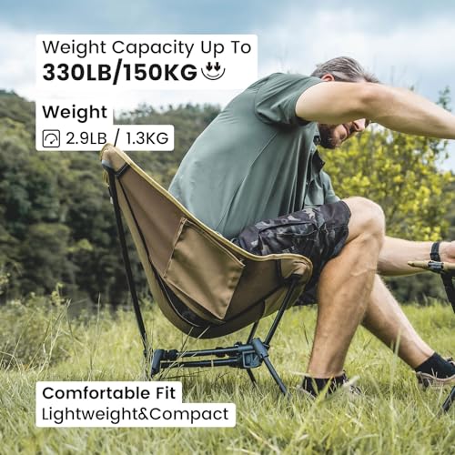 Lightweight Folding Camping Chair 330 lbs Capacity B2273