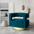 Teal Upholstered Swivel Barrel Chair C2817