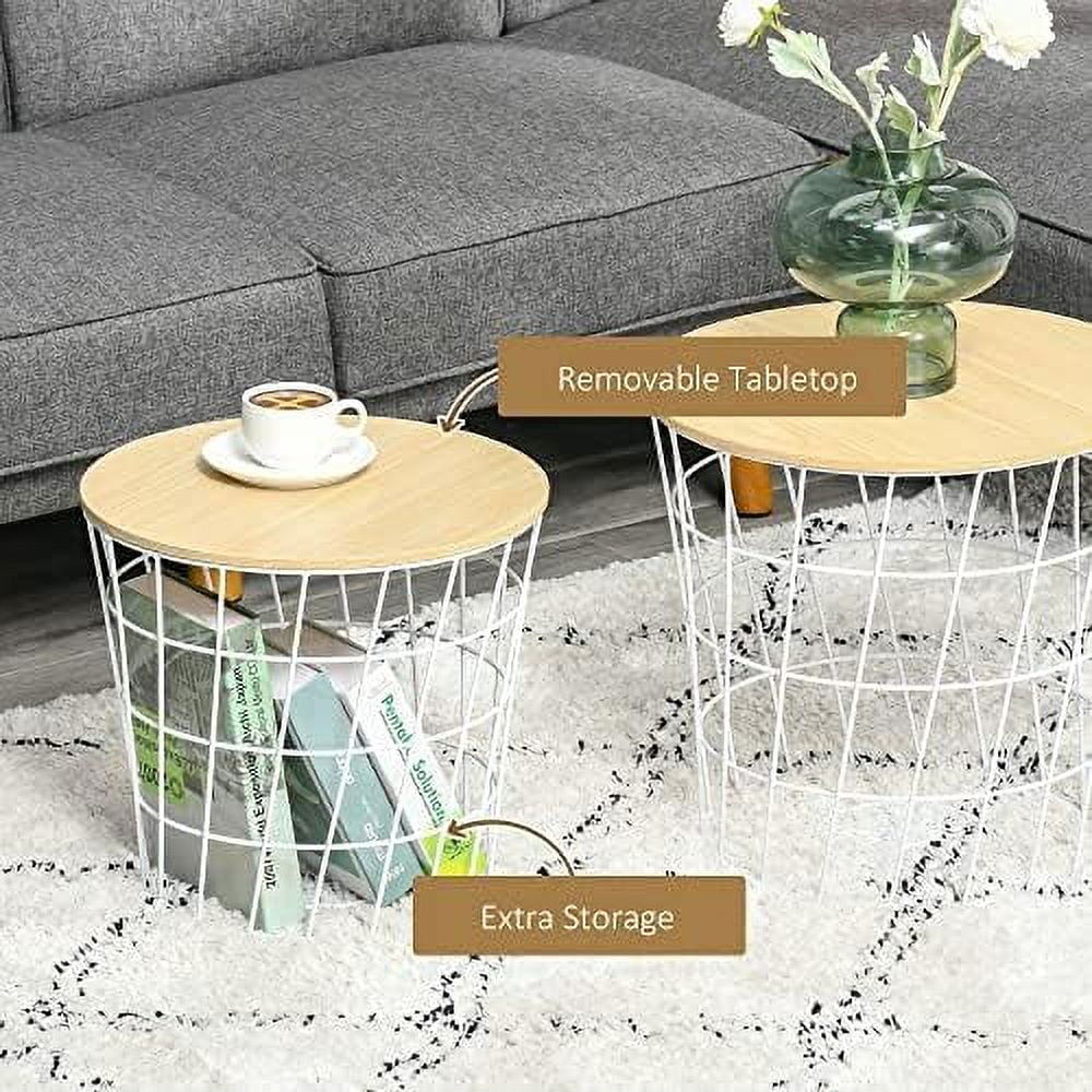 White Nesting End Tables with Removable Top M6752