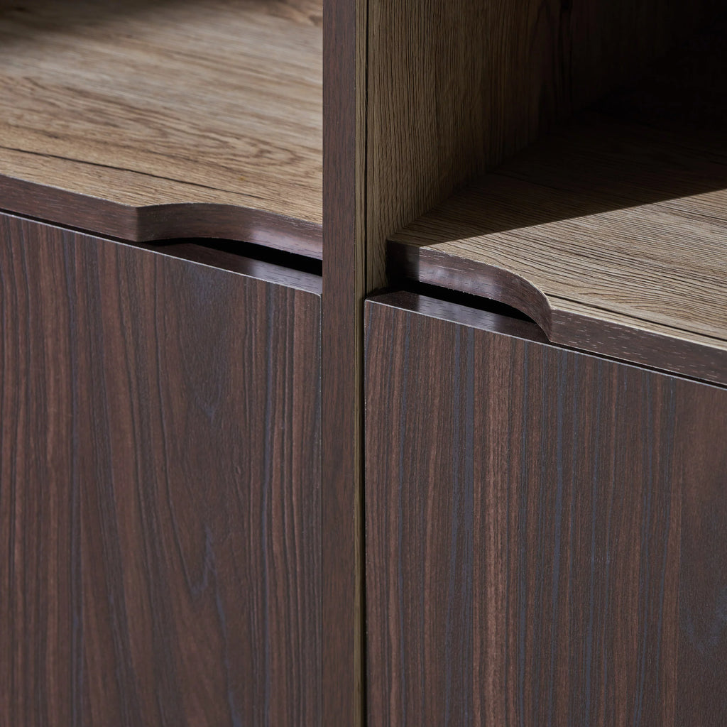 Brown 2-Shelf Faux Wood Cabinet Q581398