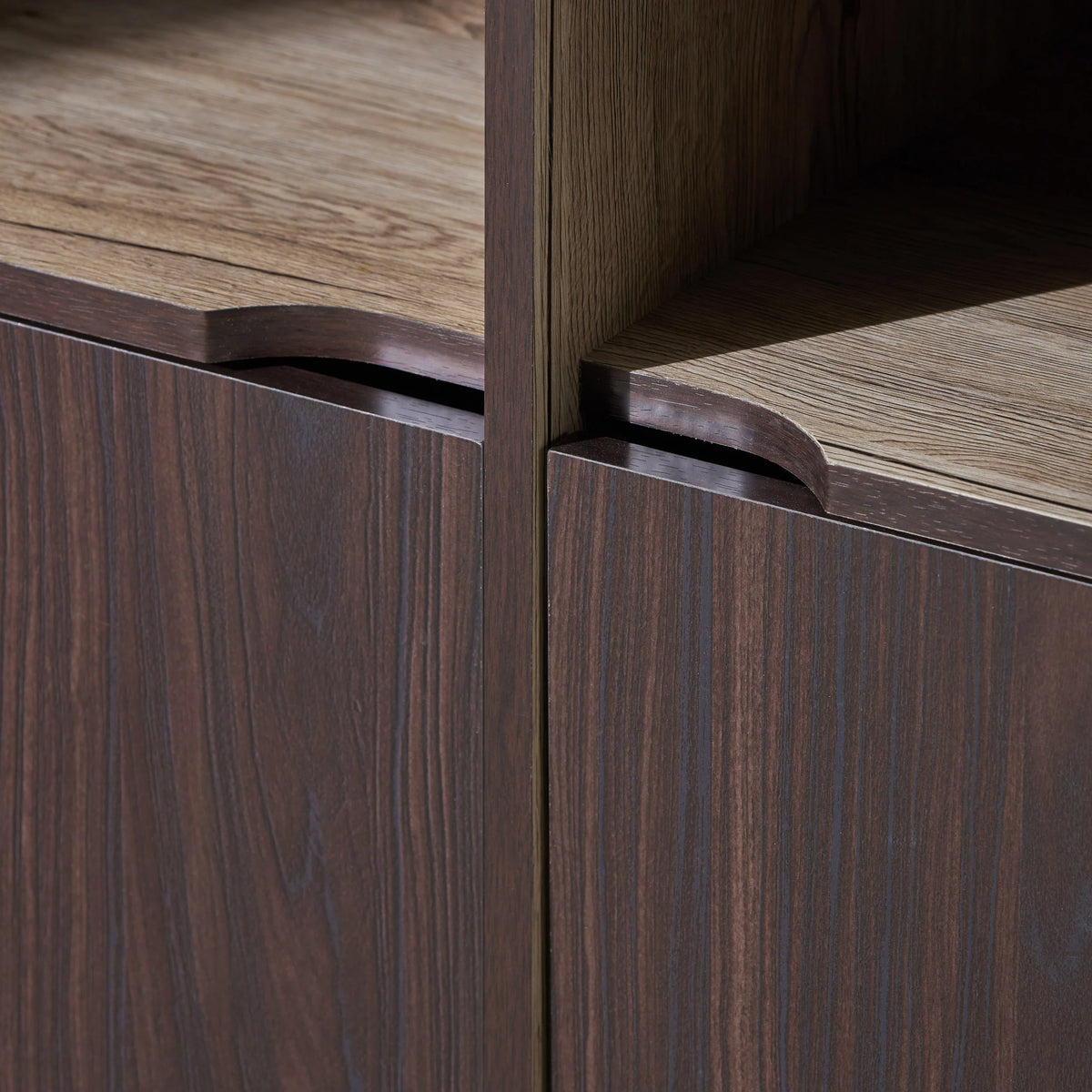 Brown 2-Shelf Faux Wood Cabinet Q581398