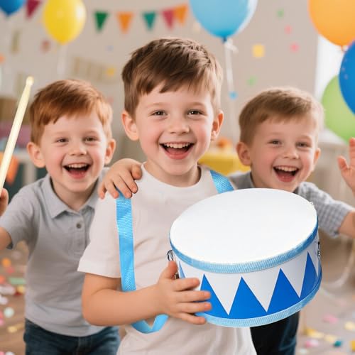 8" Wooden Kids Drum Set with Adjustable Strap and 2 Drumsticks N445485