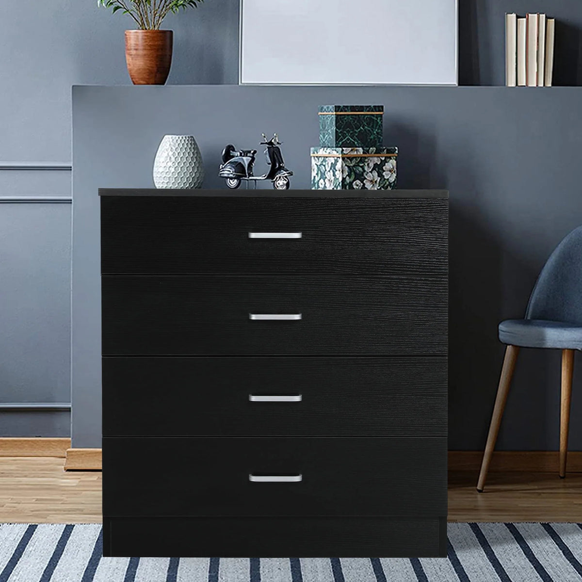 Black 4 Drawer Dresser V187