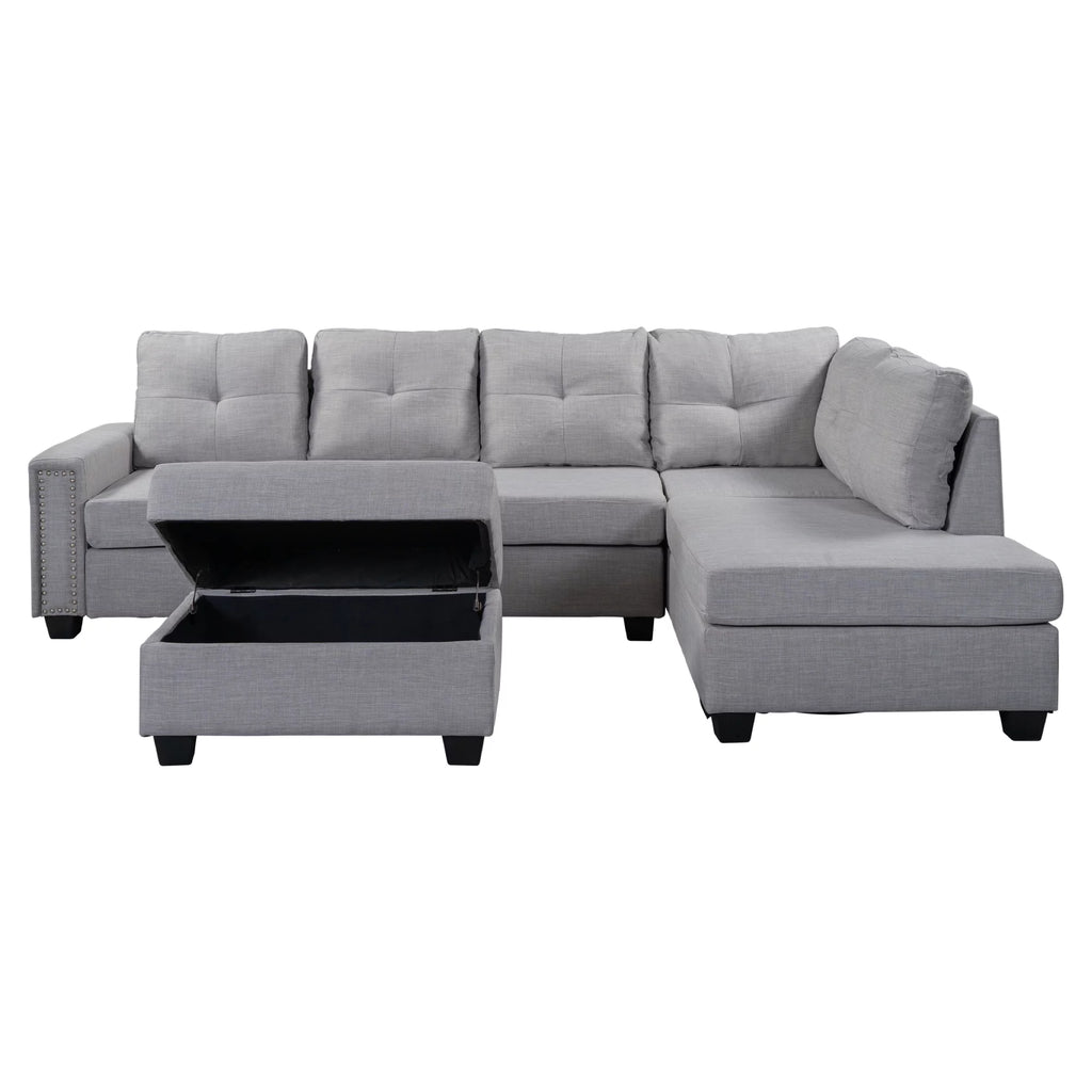 Reversible Sectional Sofa with Storage Ottoman P38621